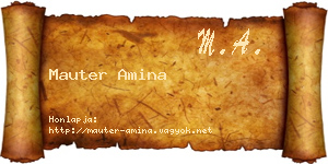 Mauter Amina névjegykártya